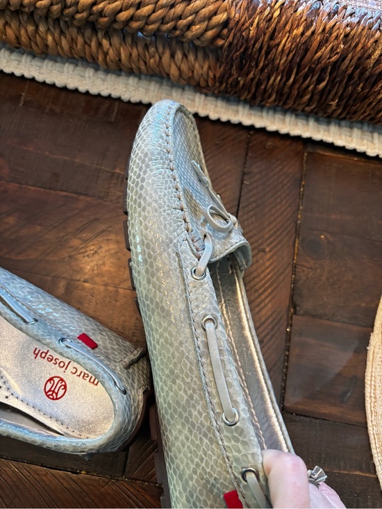 Marc Joseph New York Sea-glass Snakeskin Embossed Leather Driving Loafers 8 EUC main image 10